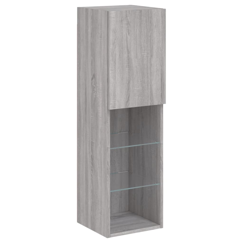 Mobili Tv A Muro Con Led 5Pz In Legno Multistrato