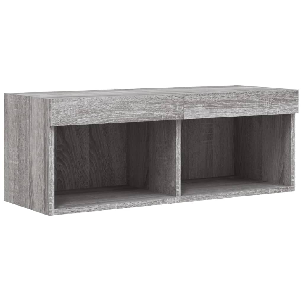 Mobili Tv A Muro Con Led 4Pz In Legno Multistrato