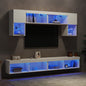 Mobili Tv A Muro Con Led 6Pz Legno Multistrato