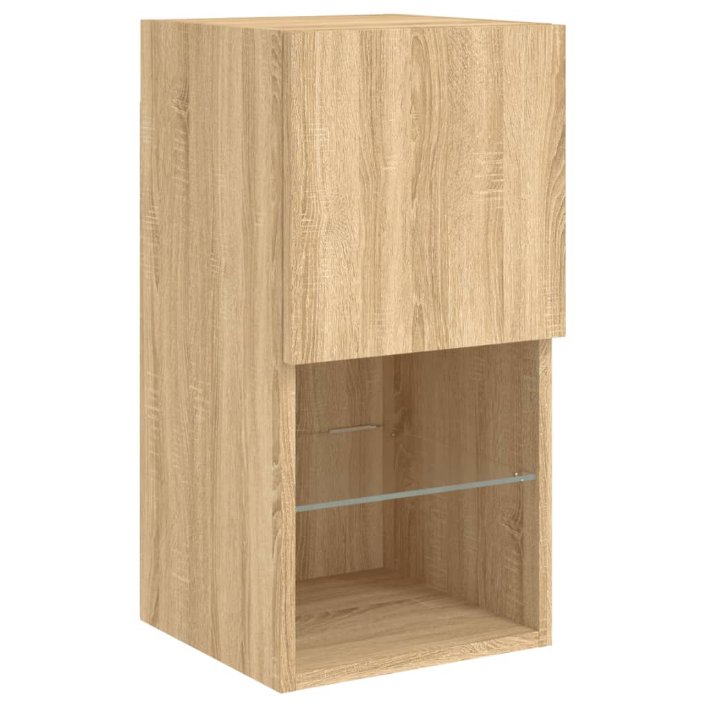Mobili Tv A Muro Con Led 6Pz Legno Multistrato