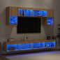 Mobili Tv A Muro Con Led 6Pz Legno Multistrato