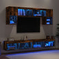 Mobili Tv A Muro Con Led 6Pz Legno Multistrato