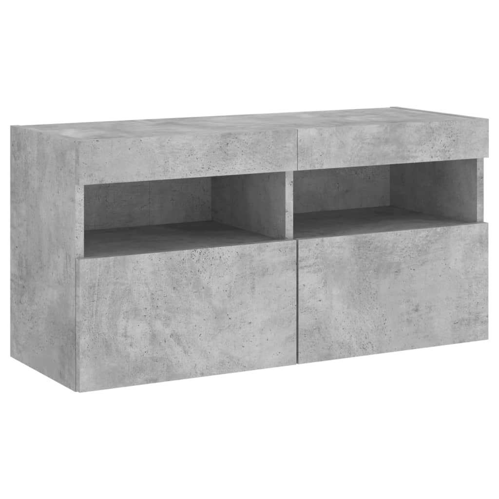 Mobili Tv A Muro Con Led 4Pz Legno Multistrato