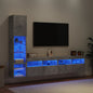 Mobili Tv A Muro Con Led 4Pz Legno Multistrato