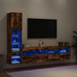Mobili Tv A Muro Con Led 4Pz Legno Multistrato