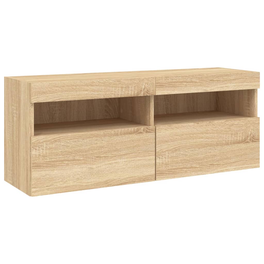 Mobili Tv A Muro Con Led 5Pz Legno Multistrato