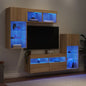 Mobili Tv A Muro Con Led 5Pz Legno Multistrato