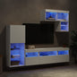 Mobili Tv A Muro Con Led 6Pz In Legno Multistrato