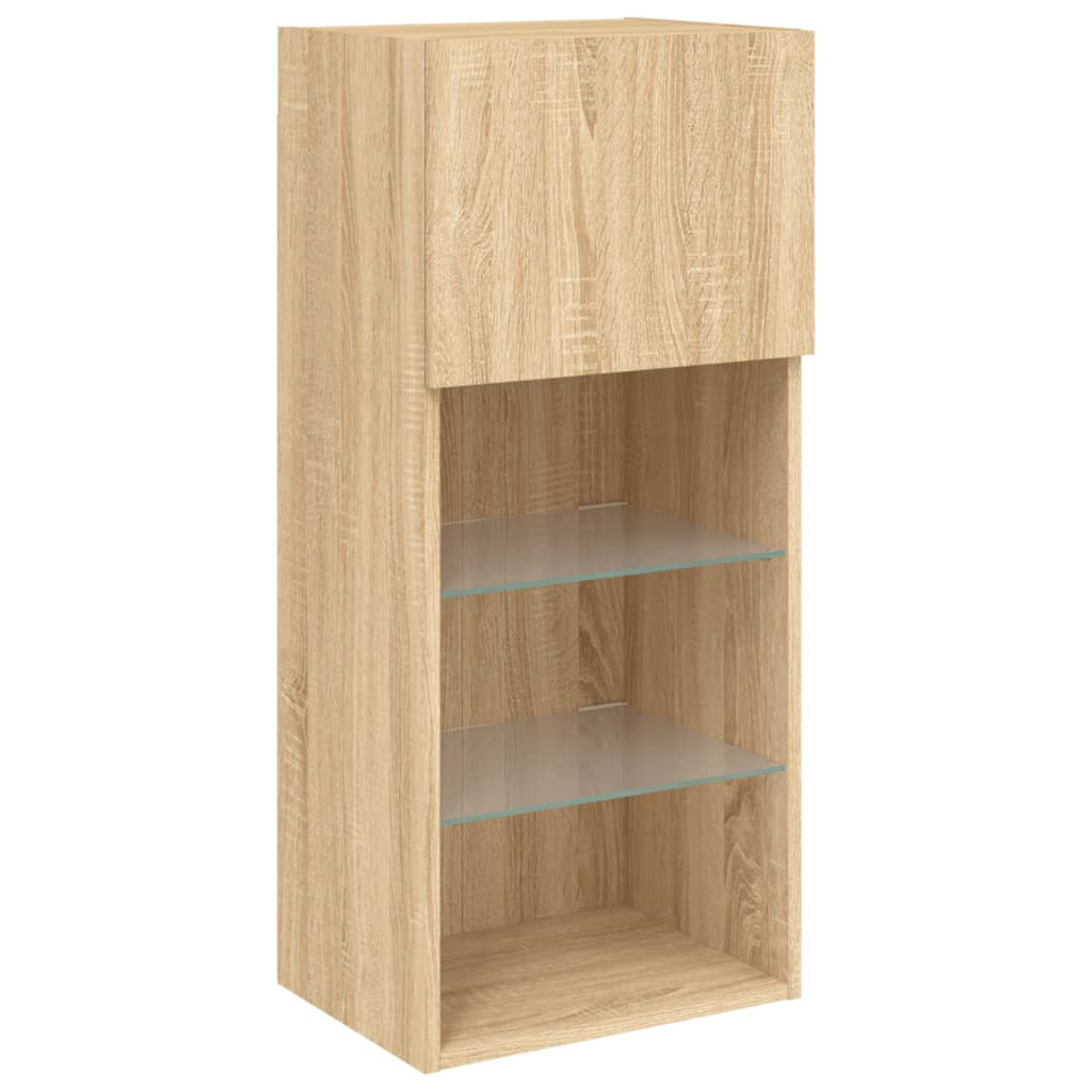 Mobili Tv A Muro Con Led 5Pz Legno Multistrato