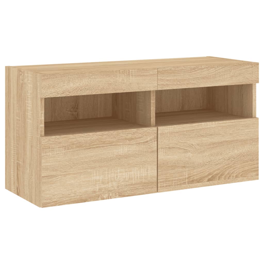 Mobili Tv A Muro Con Led 5Pz Legno Multistrato