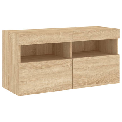 Mobili Tv A Muro Con Led 5Pz Legno Multistrato