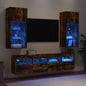 Mobili Tv A Muro Con Led 5Pz Legno Multistrato
