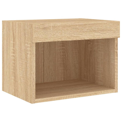 Set Mobili Tv A Muro 7 Pz Con Luci Led