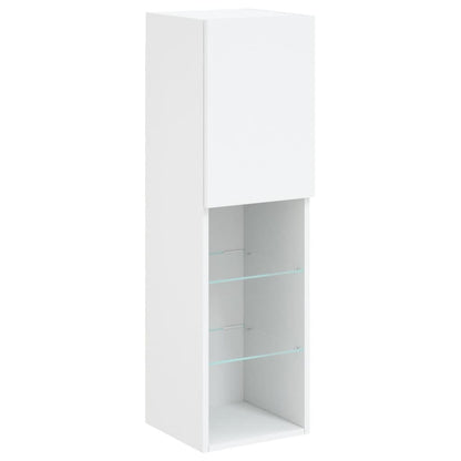 Set Mobili Tv A Muro 7 Pz Con Luci Led