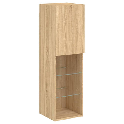 Set Mobili Tv A Muro 6 Pz Con Luci Led