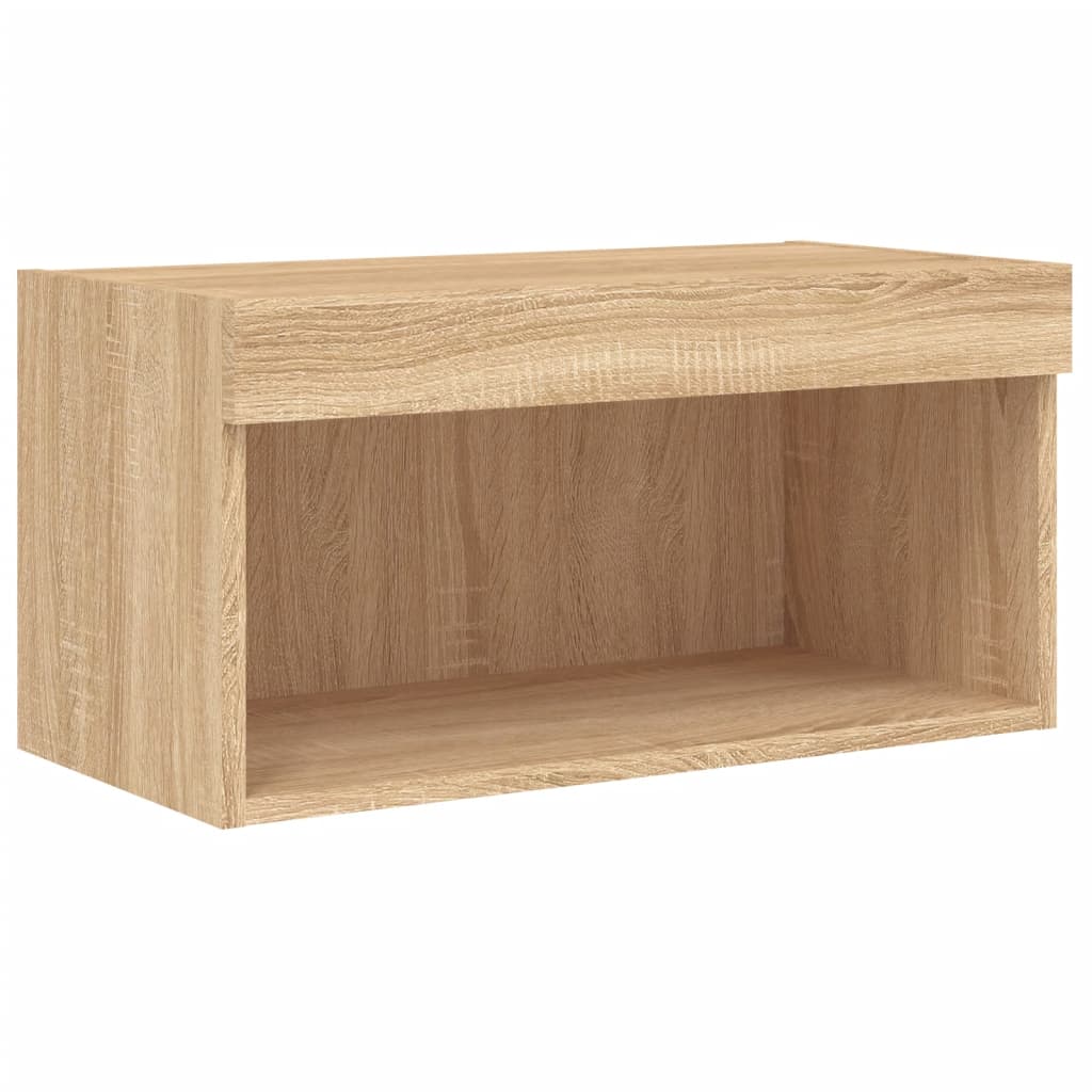Set Mobili Tv A Muro 6 Pz Con Luci Led
