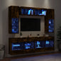 Set Mobili Tv A Muro 6 Pz Con Luci Led