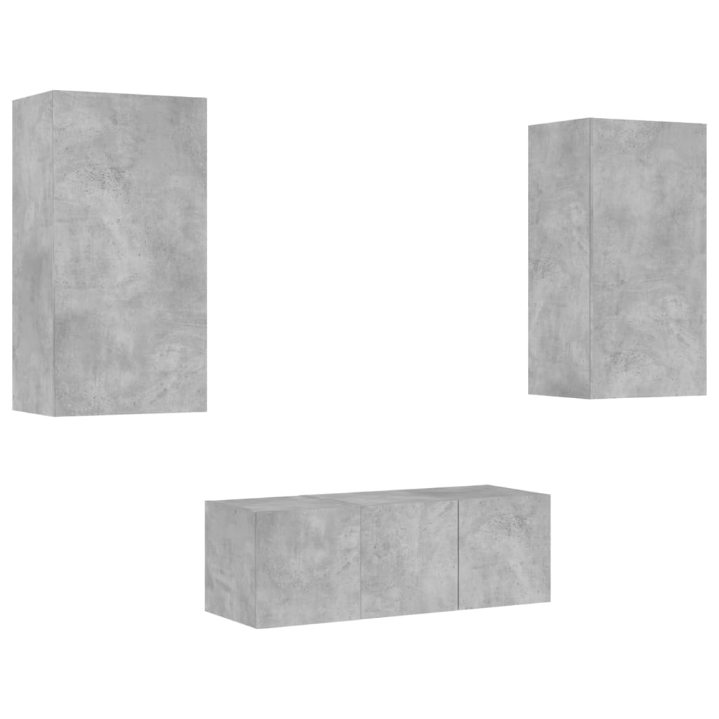 Mobili Tv A Muro Con Led 4Pz Legno Multistrato