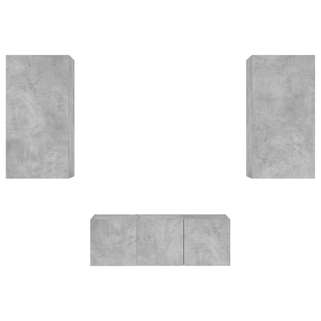 Mobili Tv A Muro Con Led 4Pz Legno Multistrato