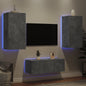 Mobili Tv A Muro Con Led 4Pz Legno Multistrato