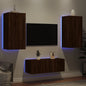 Mobili Tv A Muro Con Led 4Pz Legno Multistrato