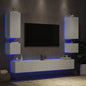 Mobili Tv A Muro 6Pz Con Luci Led
