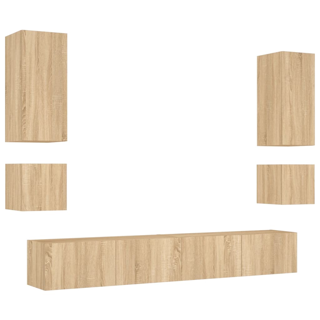 Mobili Tv A Muro 6Pz Con Luci Led