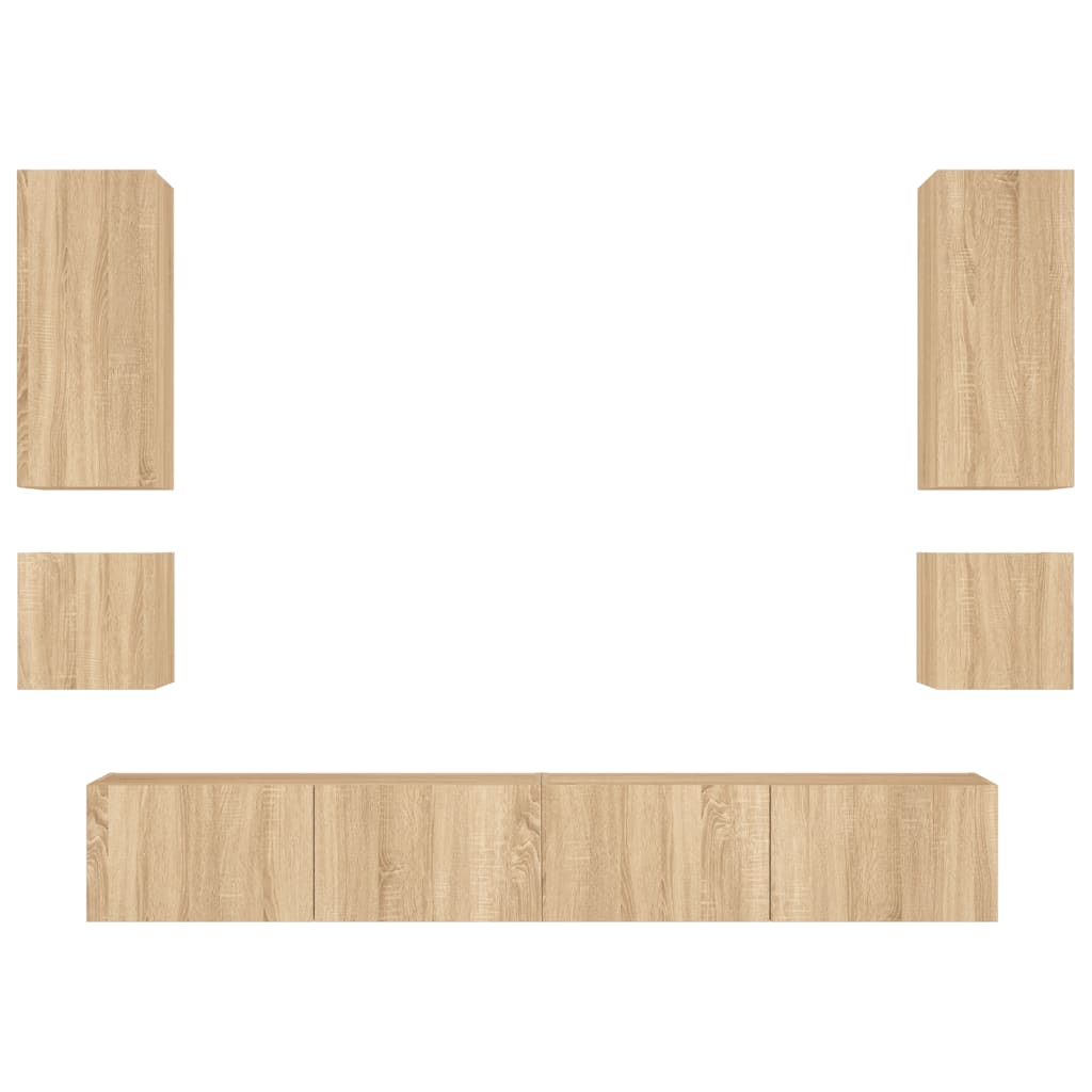 Mobili Tv A Muro 6Pz Con Luci Led
