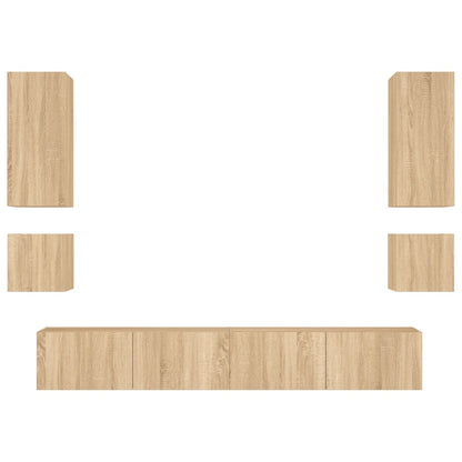 Mobili Tv A Muro 6Pz Con Luci Led