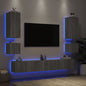 Mobili Tv A Muro 6Pz Con Luci Led