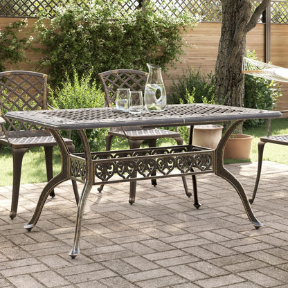 Tavolo Da Giardino 150X90X72 Cm In Alluminio Pressofuso