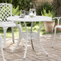 Tavolo Da Giardino Ø90X75 Cm In Alluminio Pressofuso