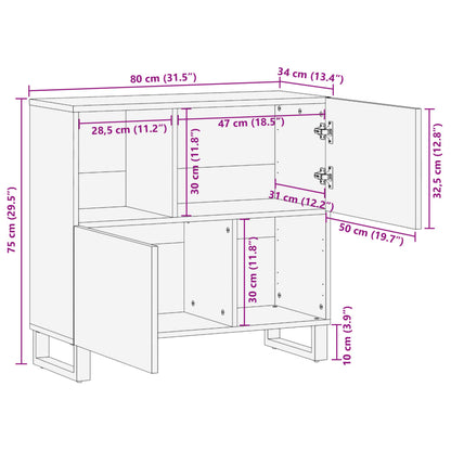 Credenza 80X34X75 Cm In Marrone Chiaro