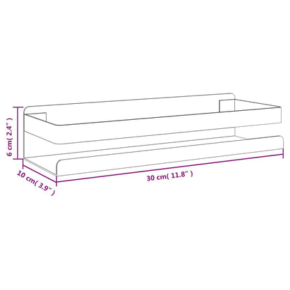 Mensola Doccia Nera Opaca 30X10X6Cm Acciaio Inox 304 Spazzolato