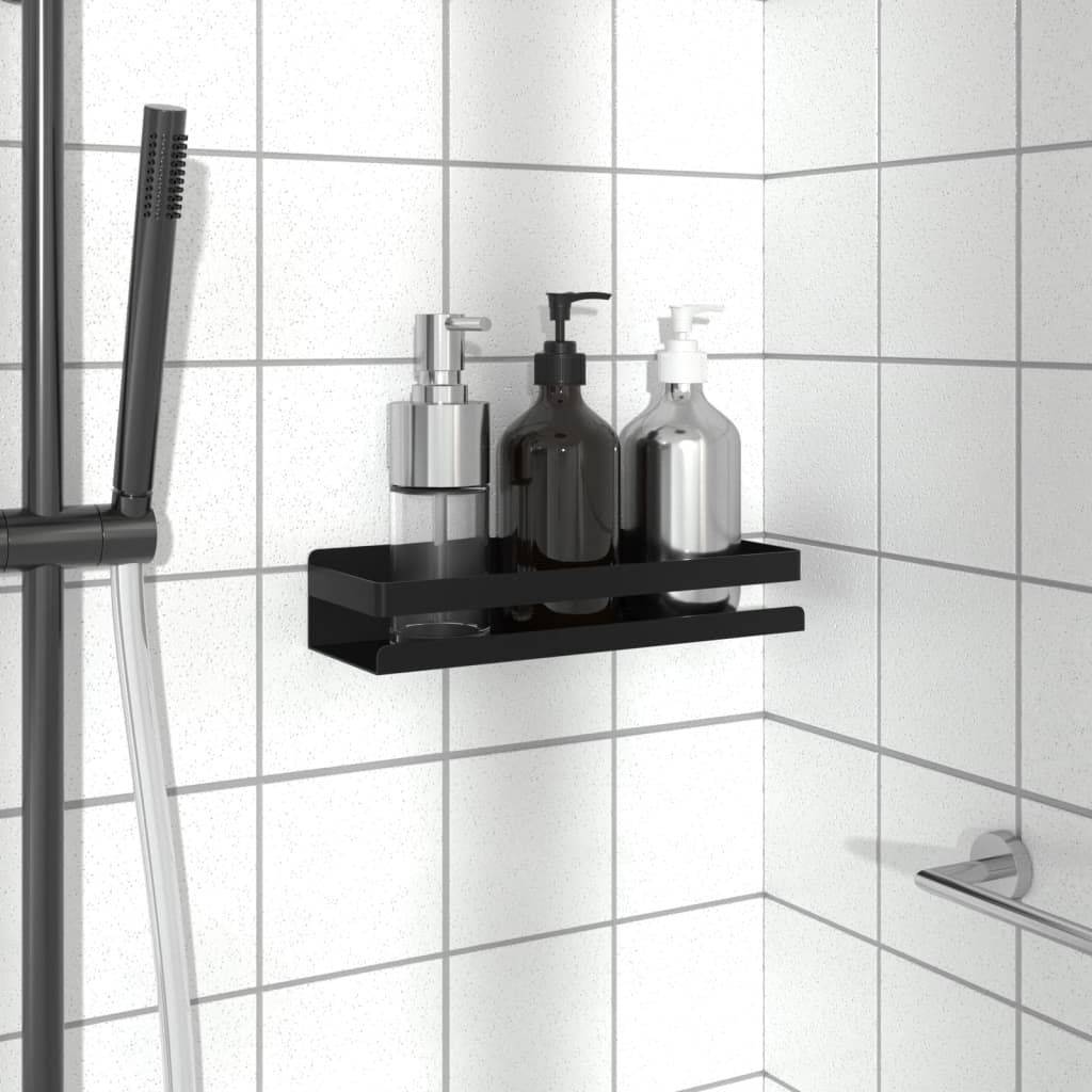 Mensola Doccia Nera Opaca 30X10X6Cm Acciaio Inox 304 Spazzolato