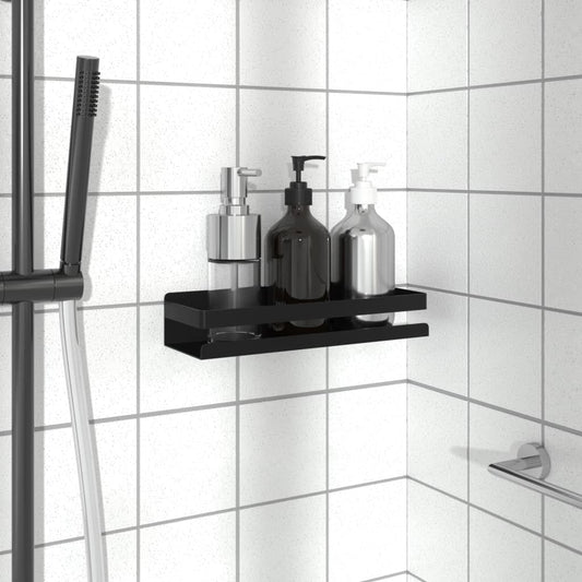 Mensola Doccia Nera Opaca 30X10X6Cm Acciaio Inox 304 Spazzolato