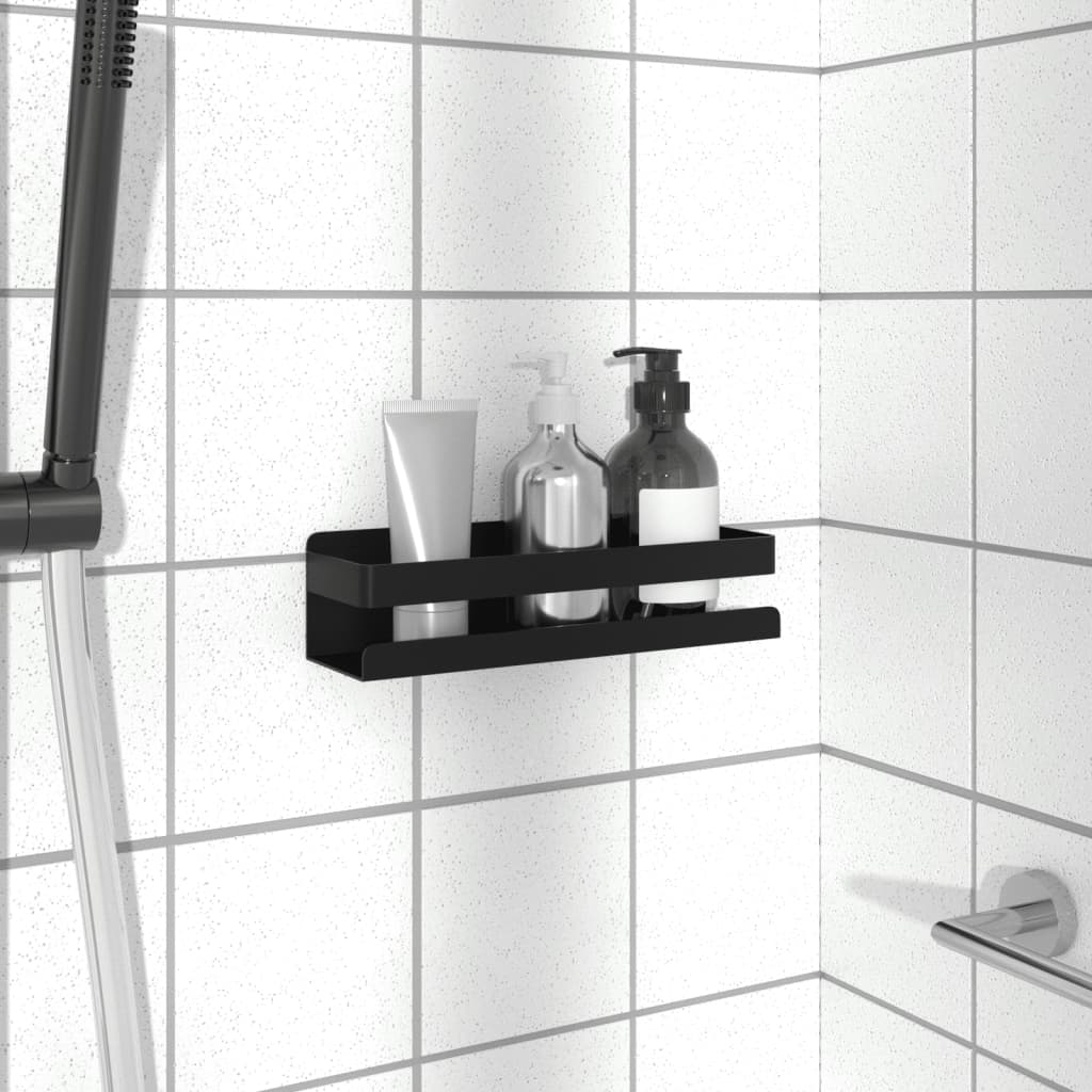 Mensola Doccia Nera Opaca 30X10X6Cm Acciaio Inox 304 Spazzolato