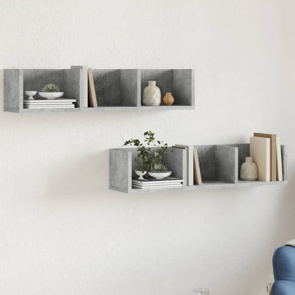 Mobili Parete 2 Pz 99X18X16,5 Cm In Multistrato Grigio Cemento