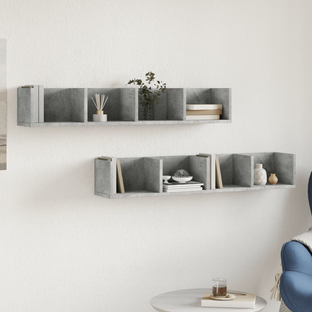 Mobili Parete 2 Pz 99X18X16,5 Cm In Multistrato Grigio Cemento