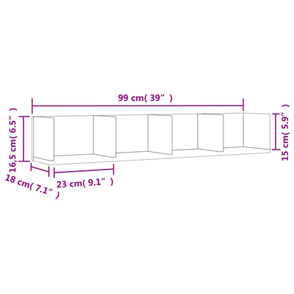 Mobili Parete 2 Pz 99X18X16,5 Cm In Multistrato Grigio Cemento