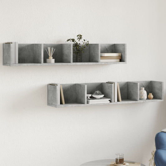 Mobili Parete 2 Pz 99X18X16,5 Cm In Multistrato Grigio Cemento