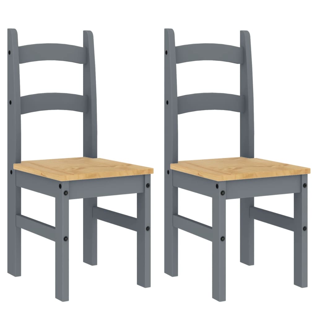 Sedie Da Pranzo 2 Pz Grigie 40X46X99 Cm Legno Massello Di Pino
