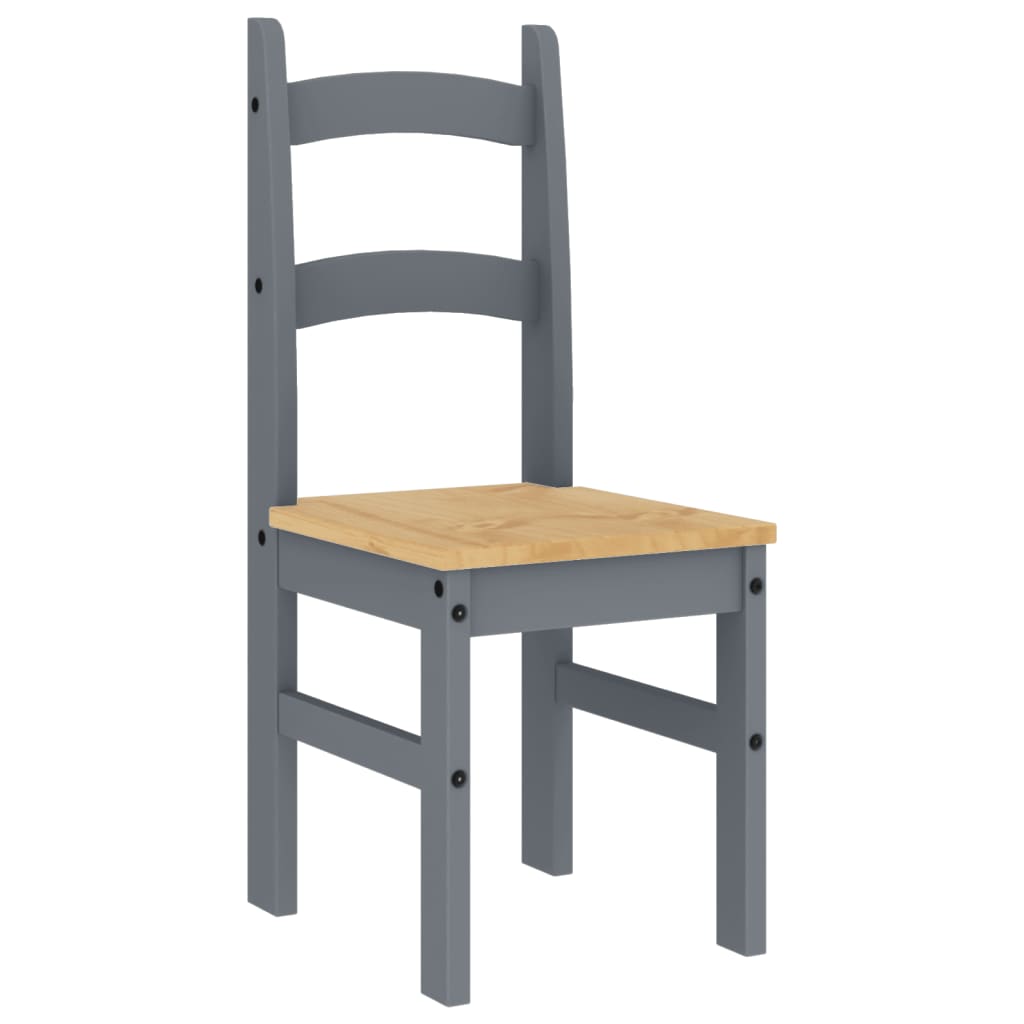 Sedie Da Pranzo 2 Pz Grigie 40X46X99 Cm Legno Massello Di Pino