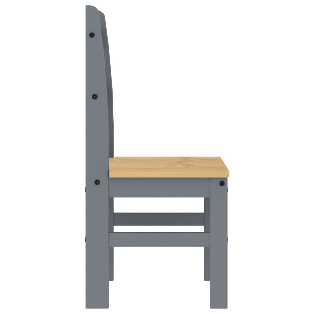 Sedie Da Pranzo 2 Pz Grigie 40X46X99 Cm Legno Massello Di Pino
