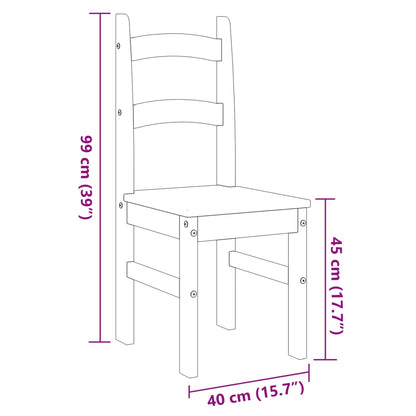 Sedie Da Pranzo 2 Pz Grigie 40X46X99 Cm Legno Massello Di Pino