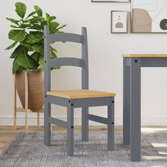Sedie Da Pranzo 2 Pz Grigie 40X46X99 Cm Legno Massello Di Pino
