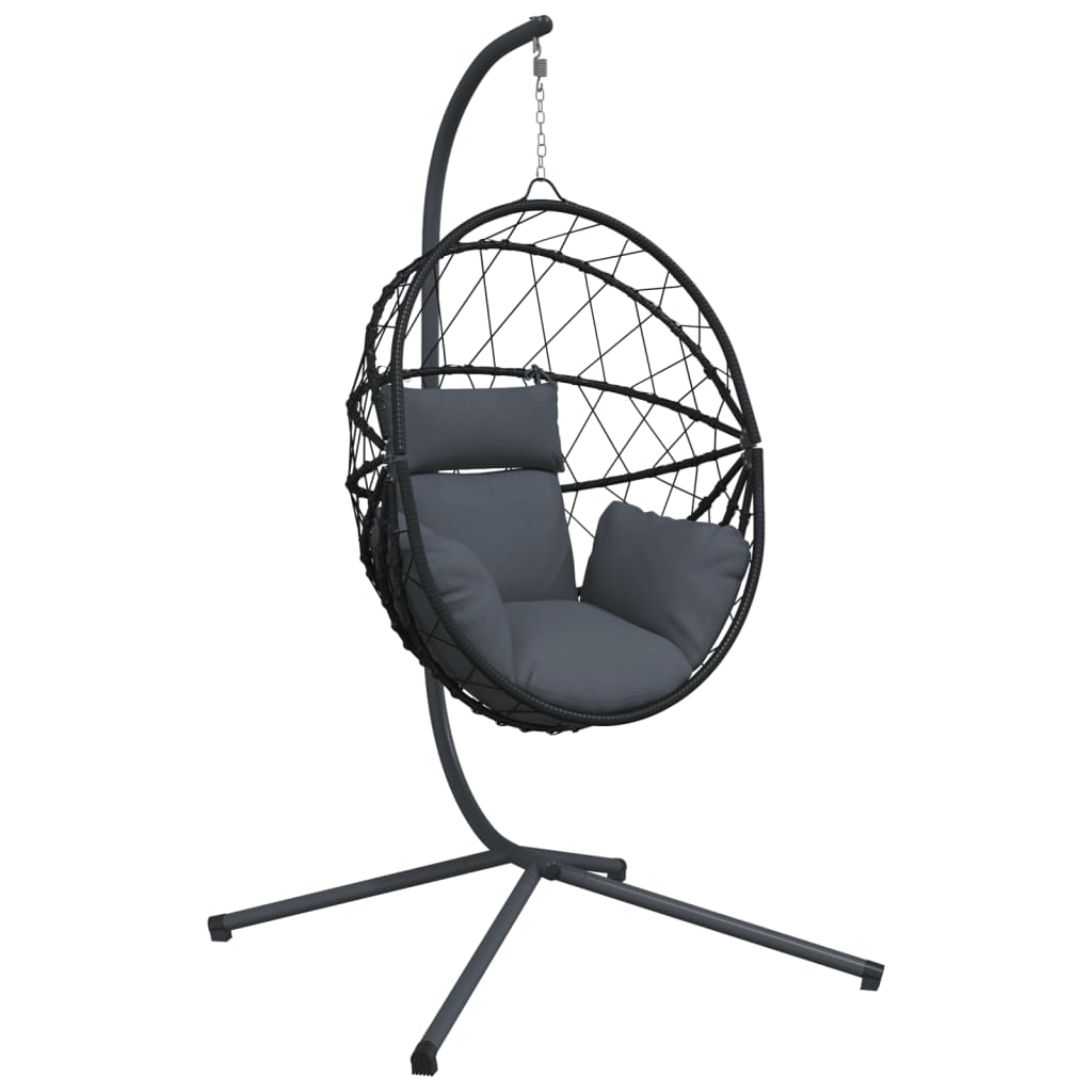 Sedia A Uovo Sospesa Con Supporto Polyrattan/Acciaio