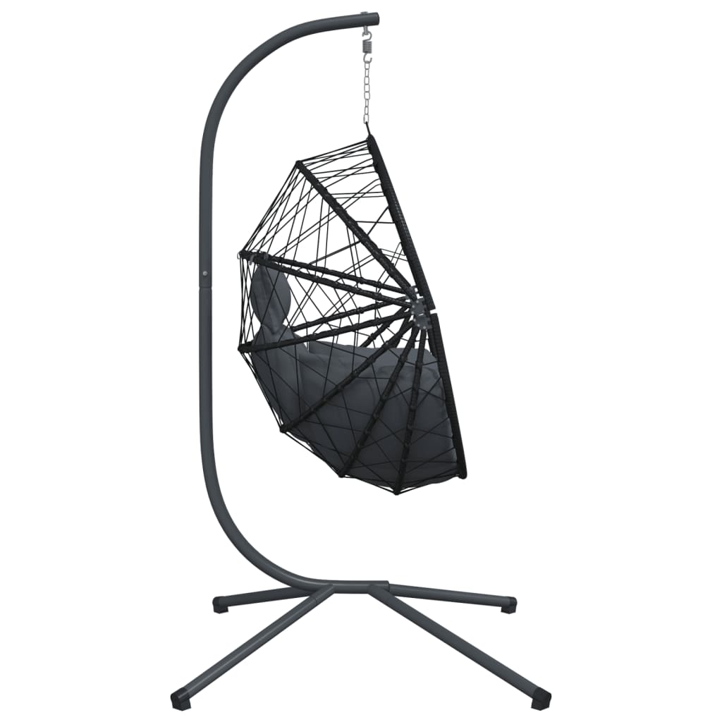 Sedia A Uovo Sospesa Con Supporto Polyrattan/Acciaio