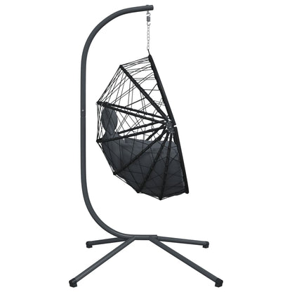 Sedia A Uovo Sospesa Con Supporto Polyrattan/Acciaio