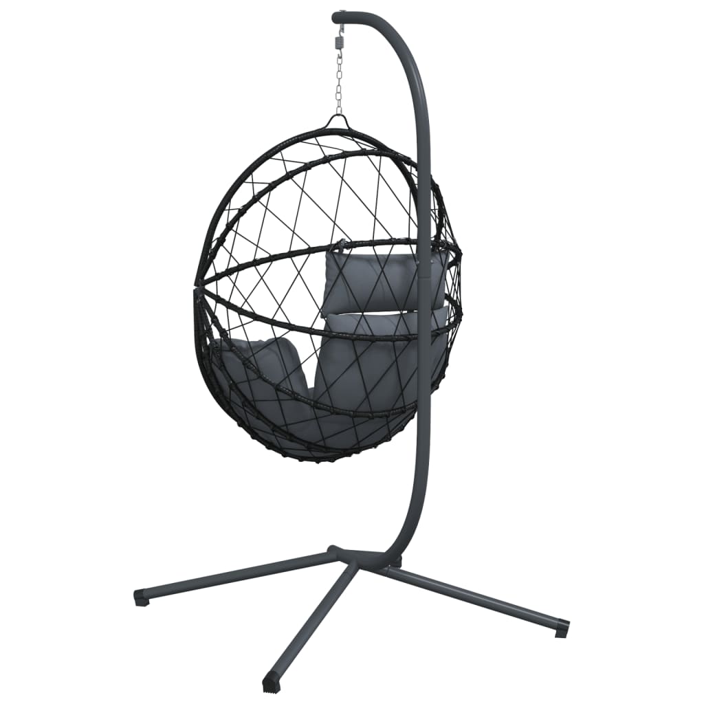 Sedia A Uovo Sospesa Con Supporto Polyrattan/Acciaio